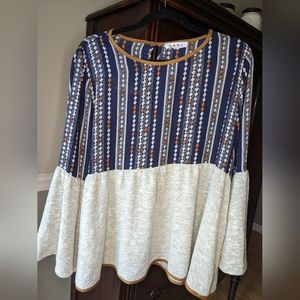 THML boho style top with flair sleeves size XL